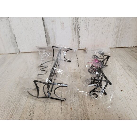 Halloween metal bat bench spider bridge village accessory set unique - Picture 5 of 7